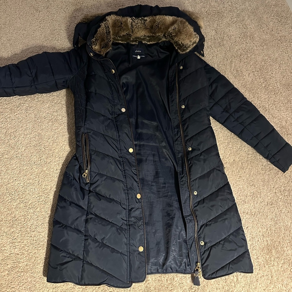 Joules women’s navy winter coat size US 4/UK 8/EU 36